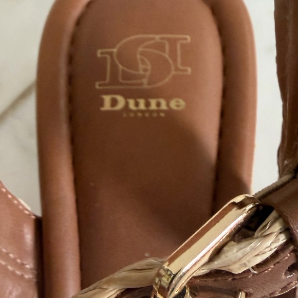 Dune London Euro 41 Straw Tan Natural Fiber Platform Ankle Wrap Sandals US Sz 10 - Picture 4 of 9
